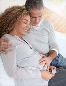 Pregnant woman and a man